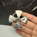 Shannon Signed Celtic Cross Brooch Pin Silver Tone / Green Photo 14