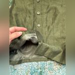 Jones Wear Vintage olive green linen blend two piece skirt set, size 8 Photo 14