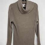 Rachel Zoe Beige Ribbed Knit Turtleneck Sweater Womens M Brown Academia Pullover Photo 0