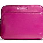 Coach  Campbell Double Zip Leather Coin Purse Card Holder Wallet Photo 0