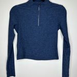 Year Of Ours Revolve Training Heathered Stretch Crop Sweatshirt In Blue Violet Photo 0