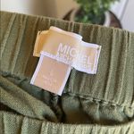 Michael Kors  Boho, Preppy Olive Linen Blend Cargo Pants Photo 2