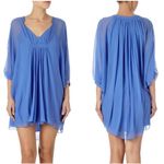 Diane Von Furstenberg   Silk‎ Chiffon Blue Mini Dress – Size 10 Photo 1