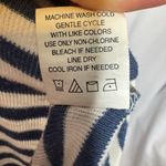 Eyeshadow  Navy White Stripe Tie Front Tee Small Scallop Eyelet Sleeves Photo 5