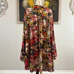 Umgee Womens Size Large Black Floral Bell Sleeve Pullover Dress Photo 3