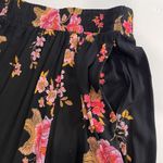Torrid NWT  Black Pink Floral Gauze Hi Low Pull On Maxi Skirt Size 1X Pockets‎ Photo 2