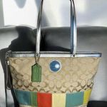 Coach  JACQUARD COLORBOCK SIGNATURE TOTE SHOULDERBAG F17426 Photo 0