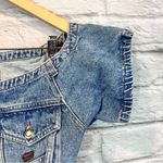 Fiorucci Vintage 90’s Women’s Large  Denim Off the Shoulder Fitted Corset Top Photo 4