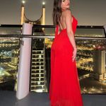 ZARA  dress maxi red pleated Elegant Halter wedding party evening  Photo 7