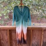 Massimo Dutti  Women's Green And Brown Ombre Long Sleeve Dress Size S Photo 2