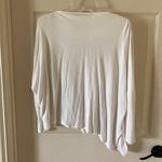 ZARA NEW Asymmetrical Hem Slouchy White Crewneck Blouse Small Soft Stretch EUC Photo 2