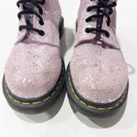 Dr. Martens Air Wair Lilac Metallic Paint Splatter Suede Combat Boots Size 7 Photo 3
