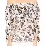 Parker  Mandy Blouse Off the Shoulder SILK Blouse Pearl Paradise Women’s Size XS Photo 0