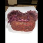 Tweed‎ Wool Bucket Bag Medium Handbag Red Fringe Photo 4