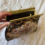 VINTAGE Elegant Floral Tapestry Clutch NEVER USED Gold Accents Photo 1