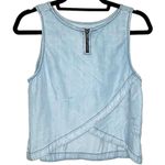 BB Dakota Chambray Tank Top, Sleeveless Light Wash Denim, Blue S NWOT Photo 1