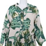 PURO LINO 100% Linen Italy Palms XL Set 2 Piece Blouse & Short Casual Photo 2