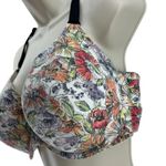 Cacique Lane Bryant White Orange Floral T-shirt Bra Black Lace Back 42D Photo 1