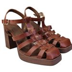 SVEGAN Aloha Vegan Leather Sandals EUC $175 Size 40 US 9 S3499 Brown Photo 3