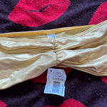 American Apparel NWT  gold shiny ruched tube bandeau bra M Photo 0