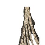 Vintage Beaded Mesh Collar Necklace Bib Sequins Black Satin Ties Estate NWOT Silver Photo 2