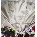 Y2K Strapless Silk Floral Dress Size Small Pink Photo 10