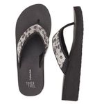 Time & Tru Womens Bling Flip Flops Size 9 Black & Silver New Photo 0