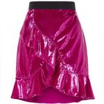 NWT REVOLVE Self Portrait pink velvet ruffle mini skirt Size 6 Photo 0