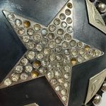 Vintage Cowboy Decor Lonestar Leather Belt with Rhinestone Buckle sz 36 Studded Black Photo 8