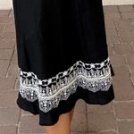 Rafaella Low waisted black linen and white boho hippie midi skirt with lace detailing Photo 3