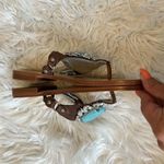 Vintage Beverly Feldman Delicious Leather Gemstone Sandals Size 6.5 Photo 1