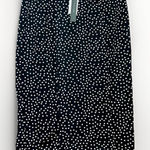 T Tahari  Midi Pencil Skirt Size M Black White Polka Dot Slit Leg Tummy Control Photo 0