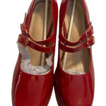 COUTGO Women’s Red Platform High Chunky Buckle Pumps Size 8.5 New‎ With Defects Photo 0