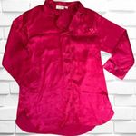 Victoria's Secret Vintage Womens Small Button Up Red Oversized Night Shirt (Flaw) Photo 0