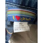 I Love Jesus Embroidered Denim Jean Jacket Medium Blue Photo 8