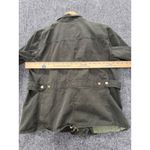 J.Crew Jacket Womens L Resin Coated Canvas Downtown Field Jacket Twill Green Photo 9