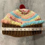 Handmade Crochet Rainbow Strawberry Cupcake Beanie Winter Hat Cozy Comfy Warm Photo 3