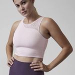 Athleta  M Medium Sports Bra Conscious Lace Crop Top Shasta Purple Light Impact Photo 0