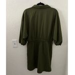Bishop and Young Safari Olive Green Puff Sleeve Button Up Midi Dress - Small NWT Photo 2
