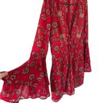 For Love & Lemons Pisa Red Floral Long Sleeve Romper Photo 4