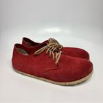 Birkenstock Main lace up Derby shoes red suede unisex sizing Photo 1