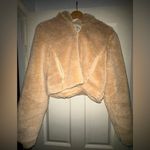 Alo Yoga Sherpa Zip Up Hooded Cropped Jacket size M Photo 2