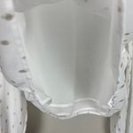 Sincerely Jules Blouse Top Womens XL White Gold Printed Sheer Long Sleeve Dressy Photo 6