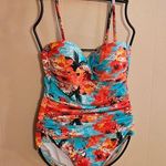 Relleciga  Tropical Floral Print Parrot Convertible One Piece Photo 0