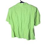 Vintage R&K Originals Green Linen Blend Rayon Floral Embroidery Blouse Size 10 Photo 3