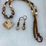 Artisan  made tourmaline necklace and earrings set . Photo 0