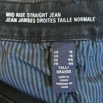 Lands' End NWT Black Mid Rise Straight Jean Size 16 Tall Photo 3