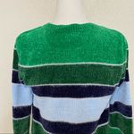 Maison Jules  Striped Metallic Chenille Crew Neck Sweater Shmarock Leaf Small Photo 9