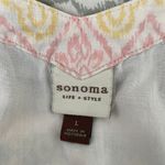 Sonoma Women Sun Dress L Pastel Watercolor Midi Ruffle Boho Beachy Hippie Casual Photo 1