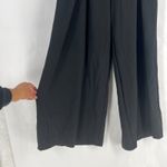 SheIn Palazzo Crepe Pants Womens XS Black Pleated Side Zip High Rise Wide Leg Photo 5